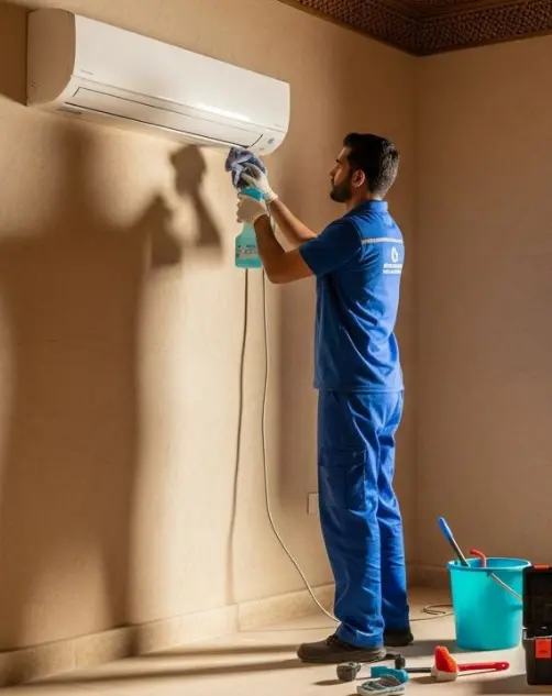 عامل في شركة تنظيف مكيفات بالرياض